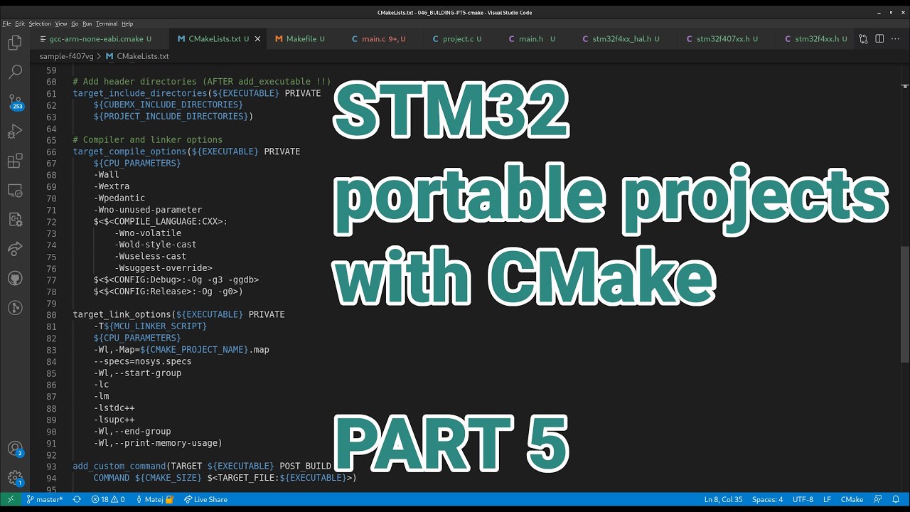 Проект STM32, управляемый с помощью CMake | ВИДЕО 46