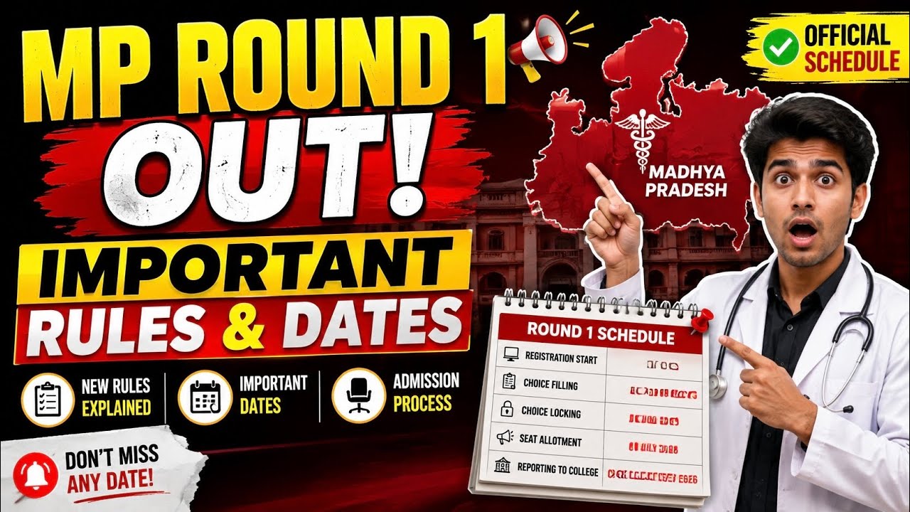 🚨 MP NEET 2026 Round 1 Schedule OUT | Important Rules & Dates You Can&rsquo;t Miss!