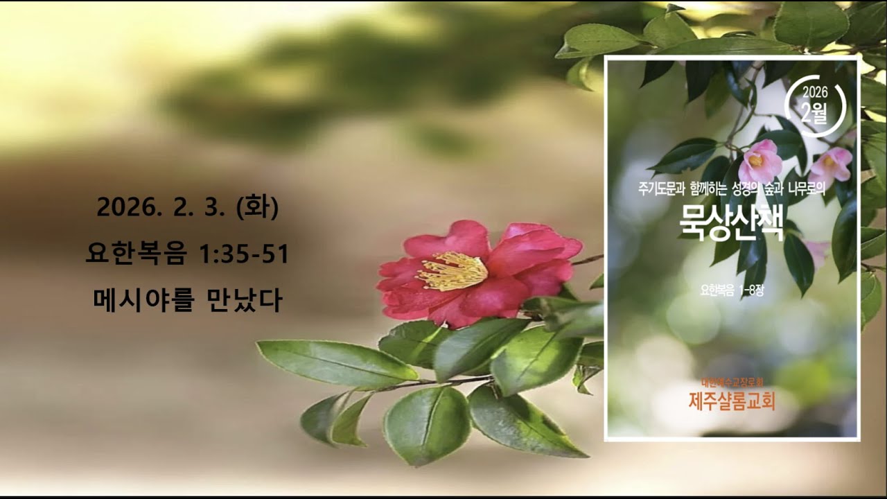 2026.02.03.(화) 요한복음 1:35-51  묵상산책