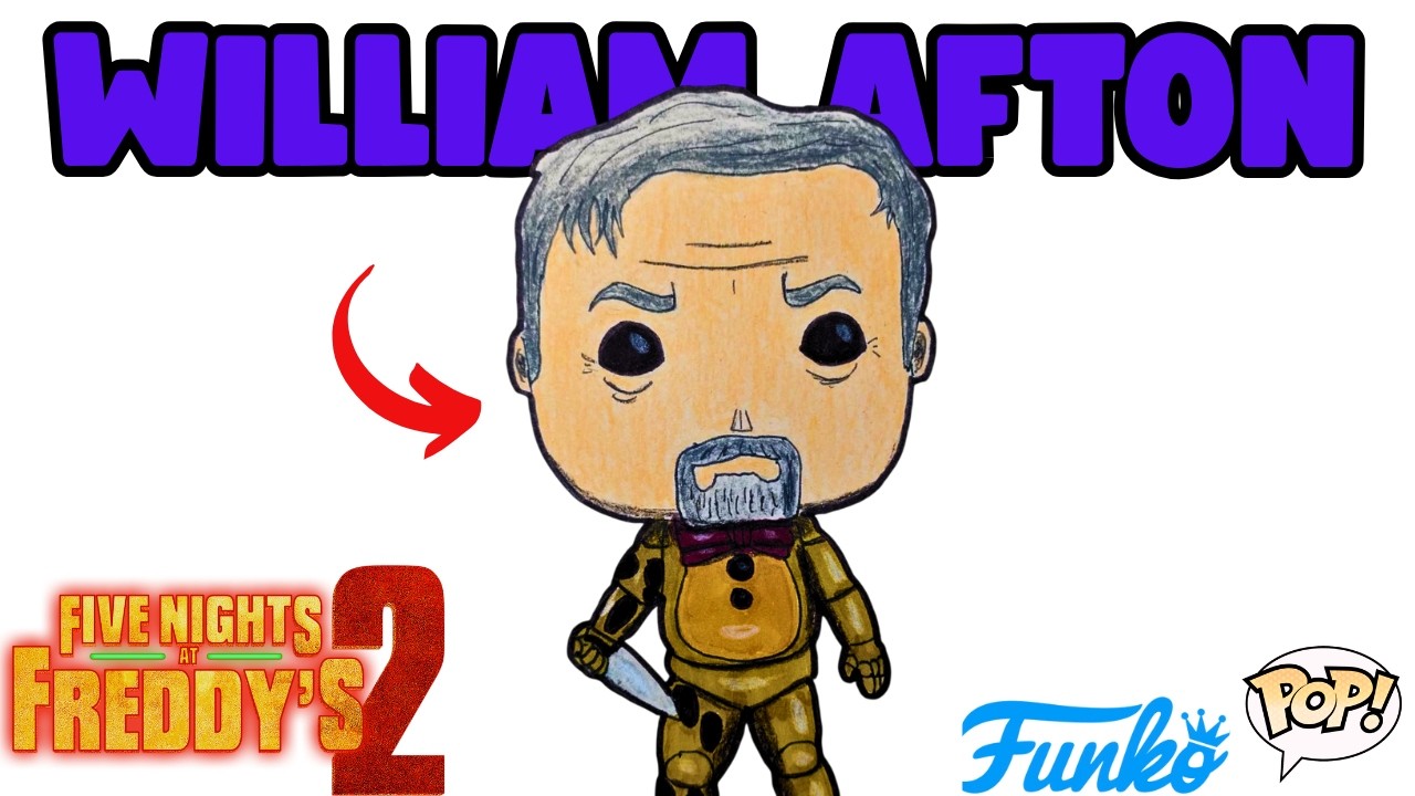 Como DIBUJAR a WILLIAM AFTON Funko Pop de FNAF 2 la Pelicula / How to DRAW WILLIAM AFTON from FNAF 2