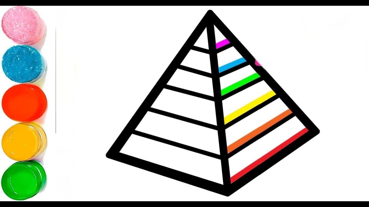 How To Draw Beautiful Piramid Drawing | Egypt Piramid Drawing For Kids | Colourful Piramid Drawing