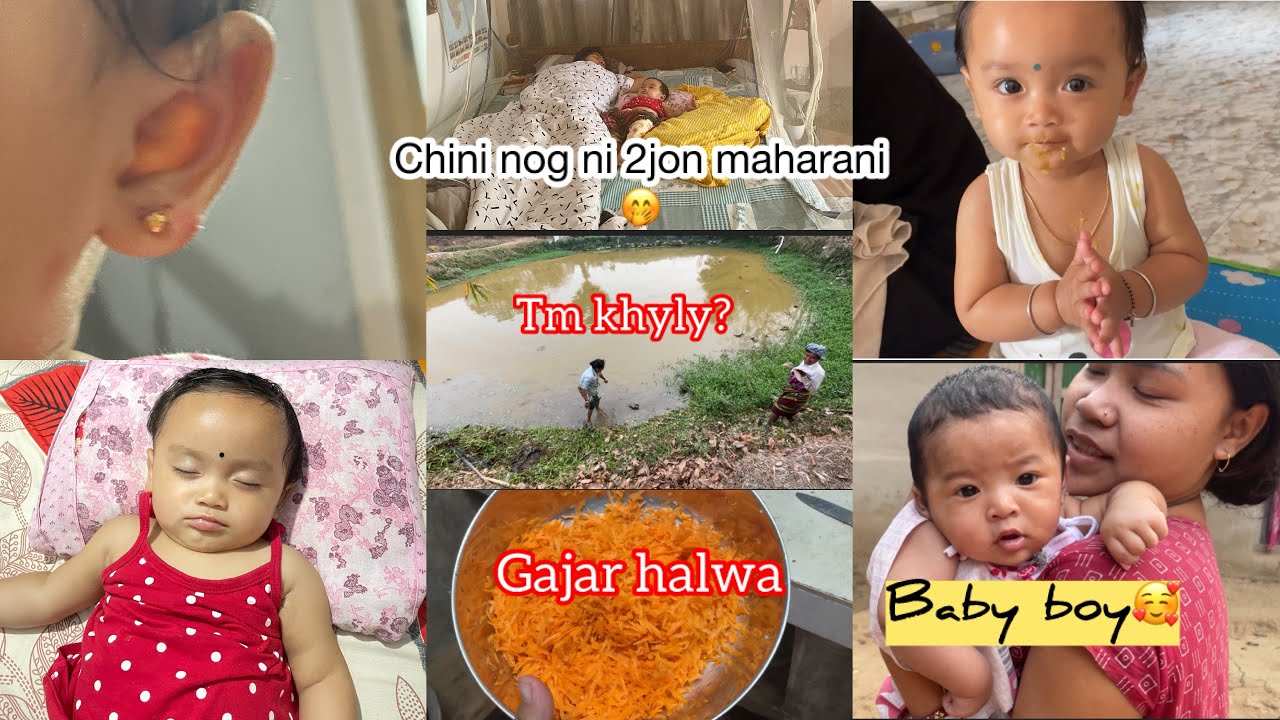 Baby n teisa khunjo fogwi nahar fikha🥺// pukhiri sap khailayu // vlog 