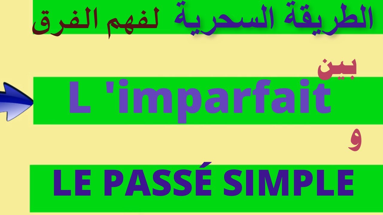 الطريقة السحرية لفهم الفرق بينهما  IMPARFAIT  و   PASSE SIMPLE ومتى نستعمل كل واحد منهما؟؟