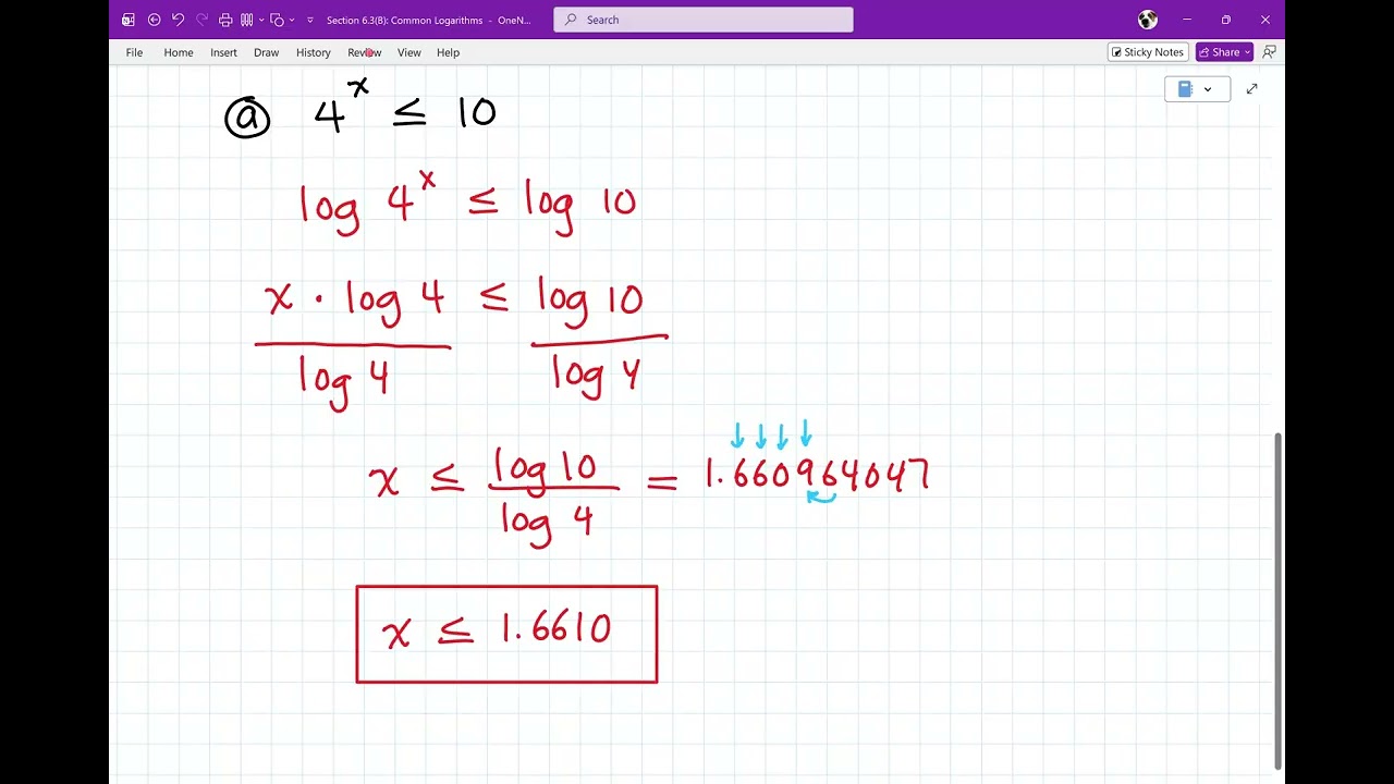 Section 6.3(B): Common Logarithms
