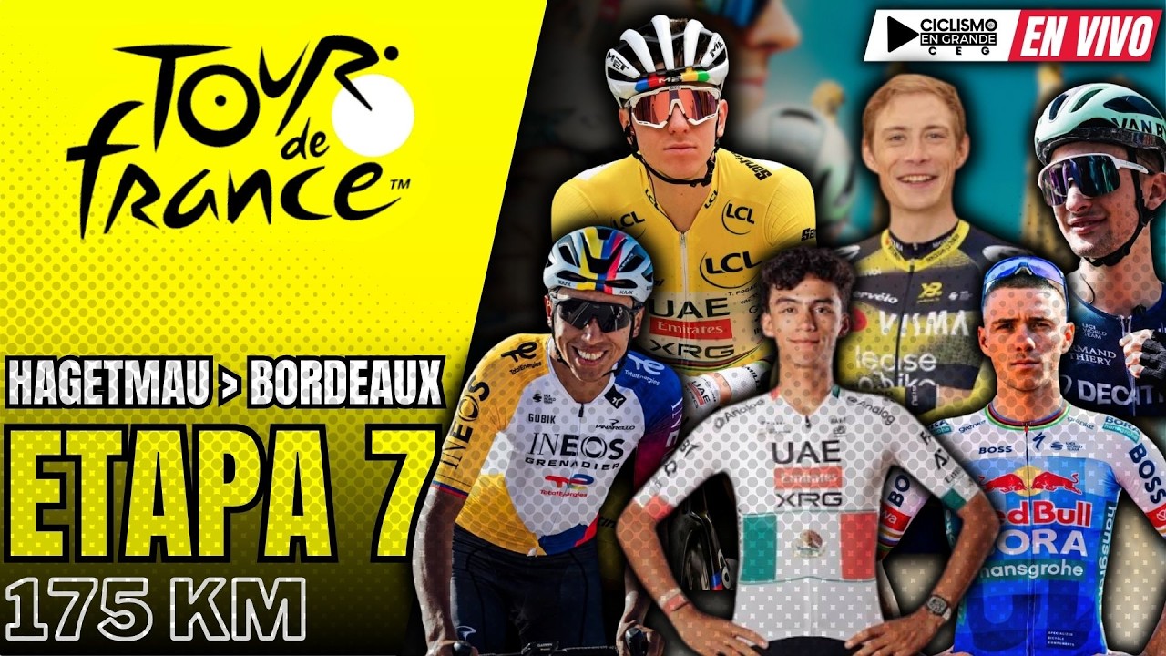 🔴(EN VIVO)🚵&zwj;♂️🟡​ ​TOUR DE FRANCIA 🟡​ ​ETAPA 7 🚵&zwj;♂️ 175 KM / Pau - Hagetmau - Bordeaux