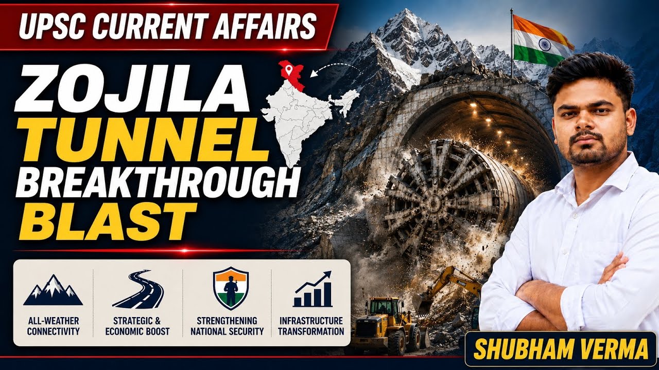 Zojila Tunnel Breakthrough Blast | India&rsquo;s Strategic Tunnel Project| UPSC Current Affairs 