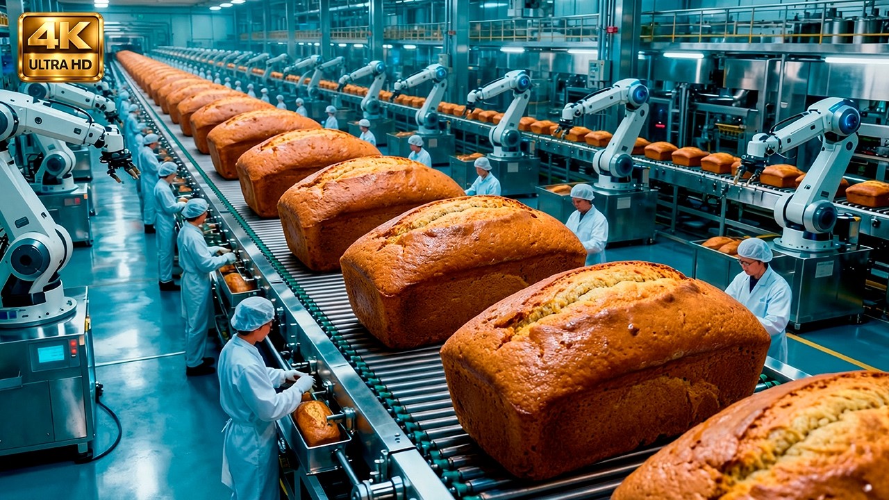 Inside a Modern Banana Bread Factory: From Raw Batter to Perfect Golden Loaves (Full Process)