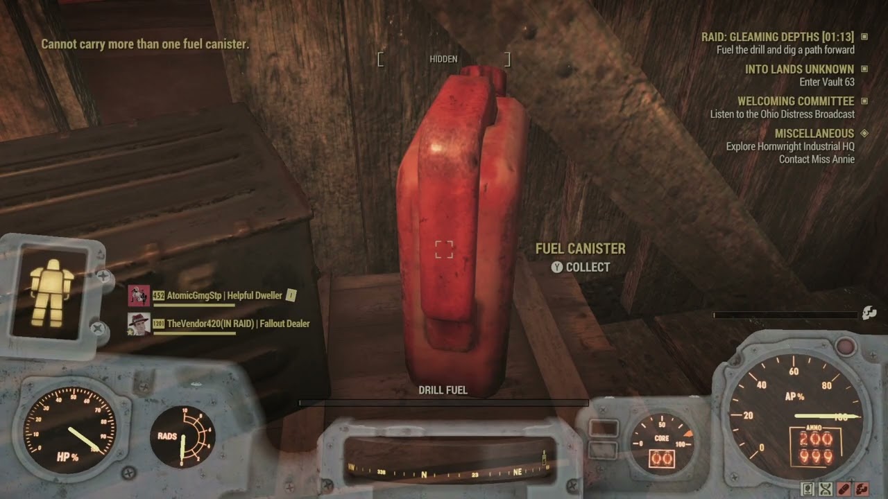 Newset drill raid fuel canisters gltich infinite fuel