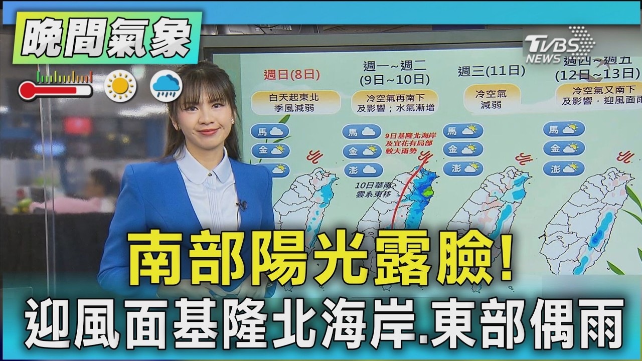 天氣/厚外套先別收！兩波冷氣團接力報到　這天最冷「恐探10度」｜氣象主播 簡雅婷｜午間氣象｜TVBS新聞20260308 @TVBSNEWS01