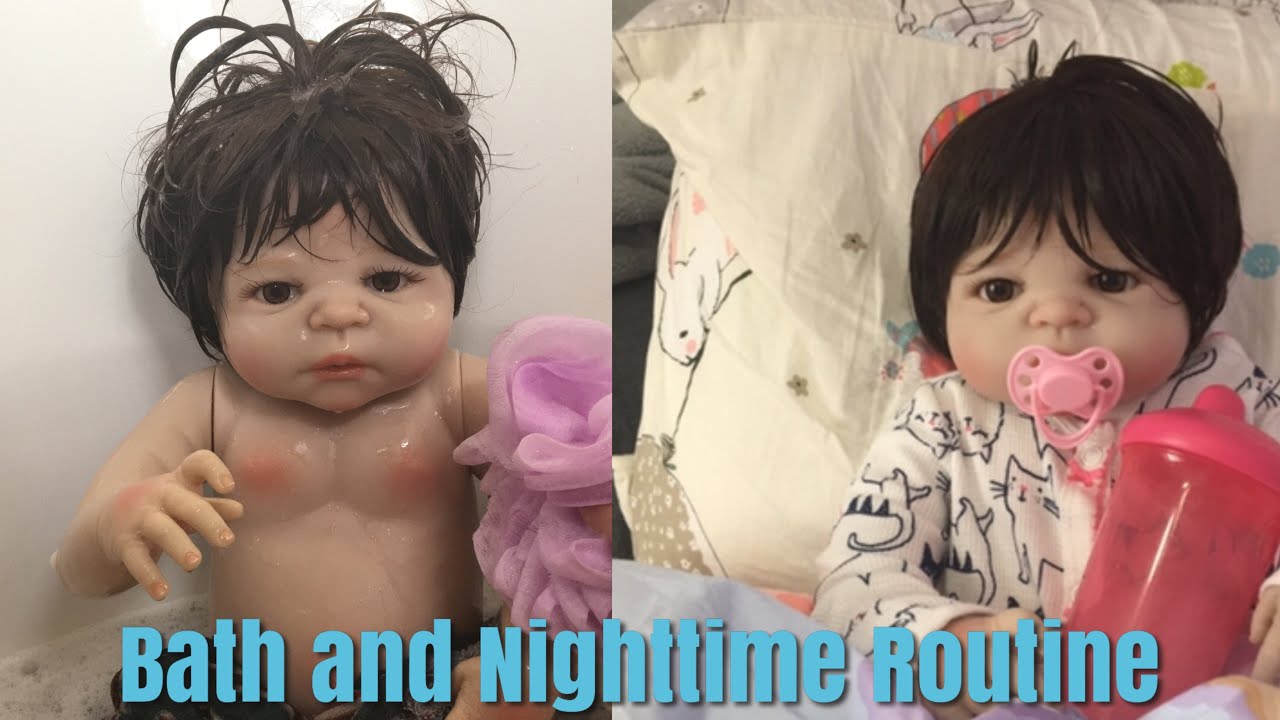 REBORN Baby Girl Night and Bath Routine