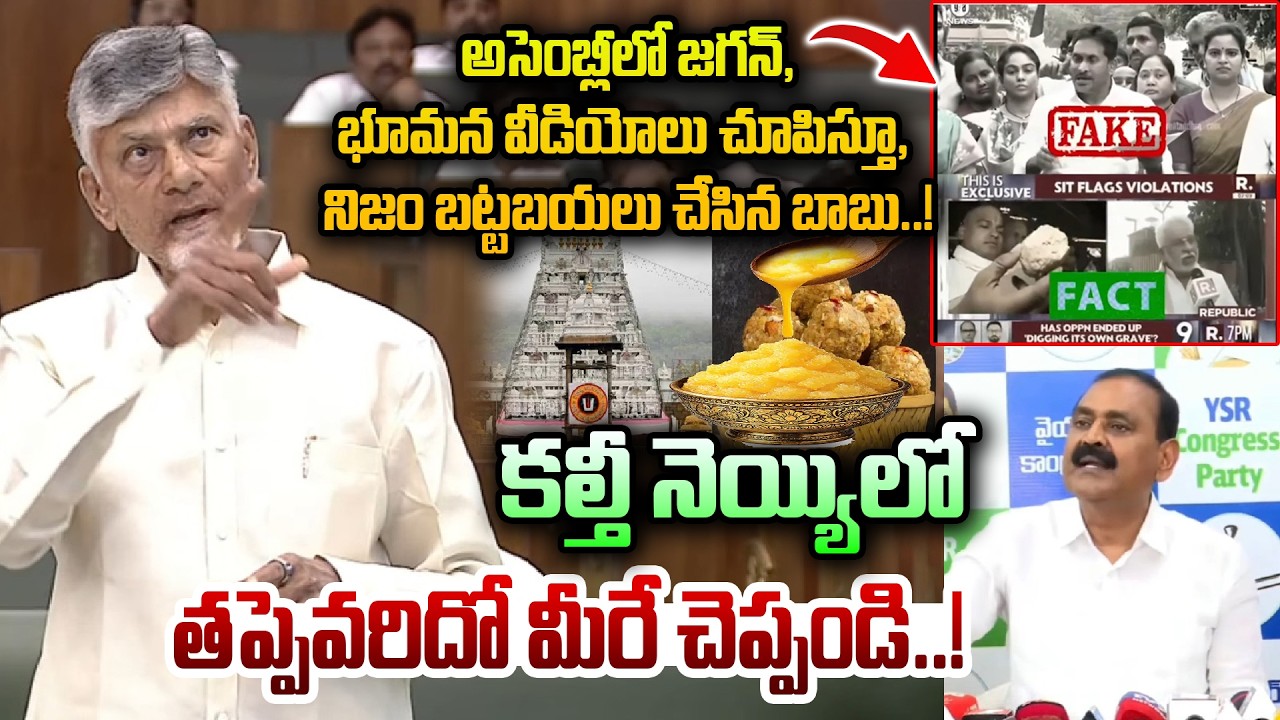 సభలో జగన్, భూమన వీడియోలతో, నిజం బట్టబయలు చేసిన బాబు..! CM Chandrababu Shows Jagan Videos in Assembly
