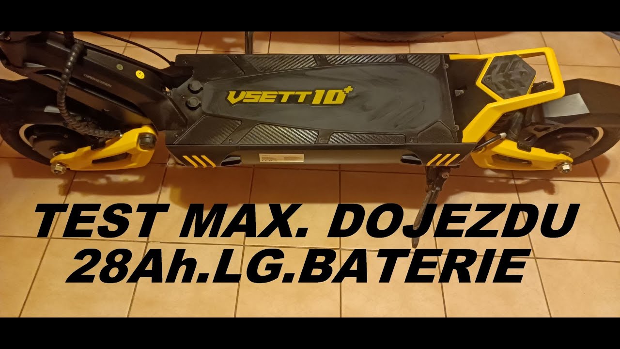 VSETT 10+ 28 Ah.TEST MAX.DOJEZDU-SVIŽNOU JÍZDOU
