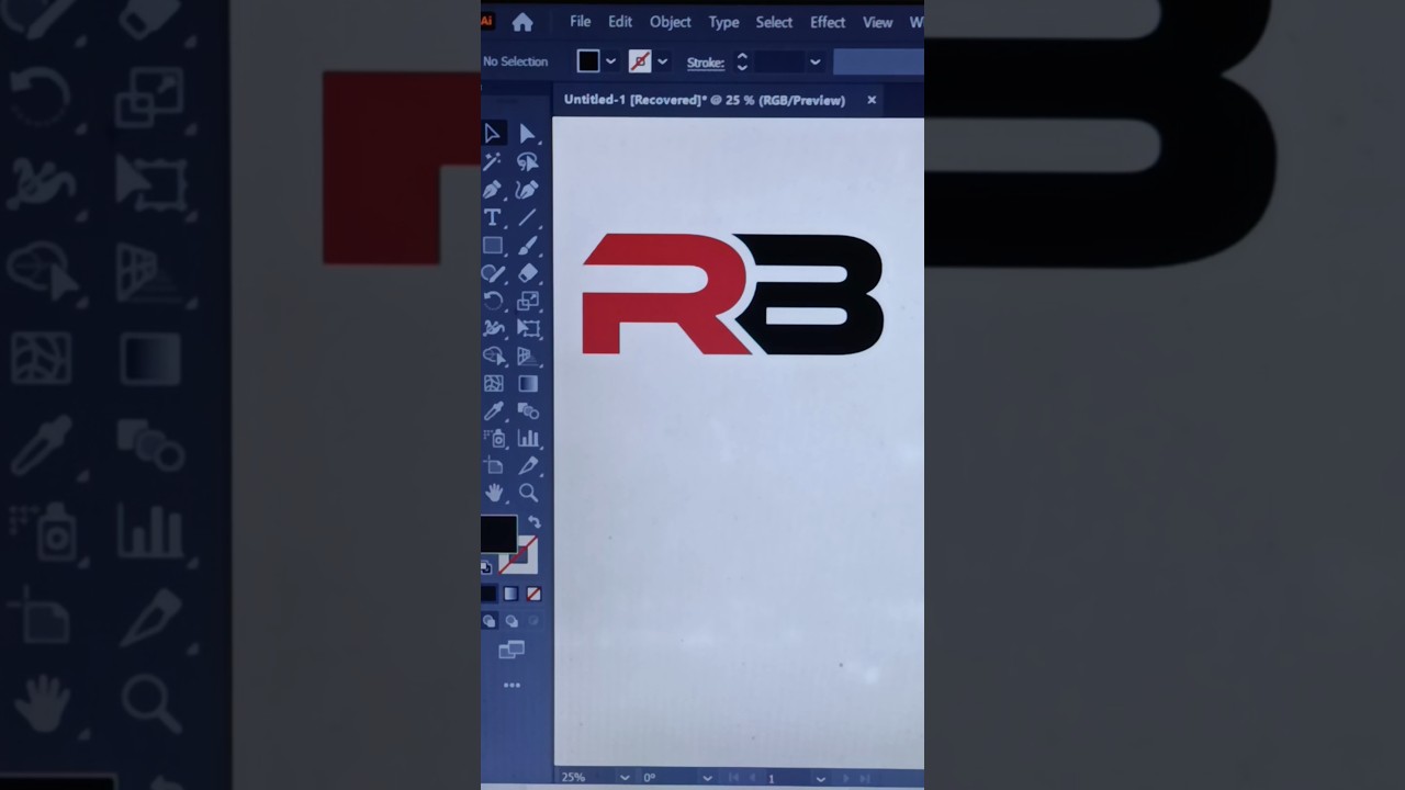 Simple RB Logo Design In Adobe Illustrator || 