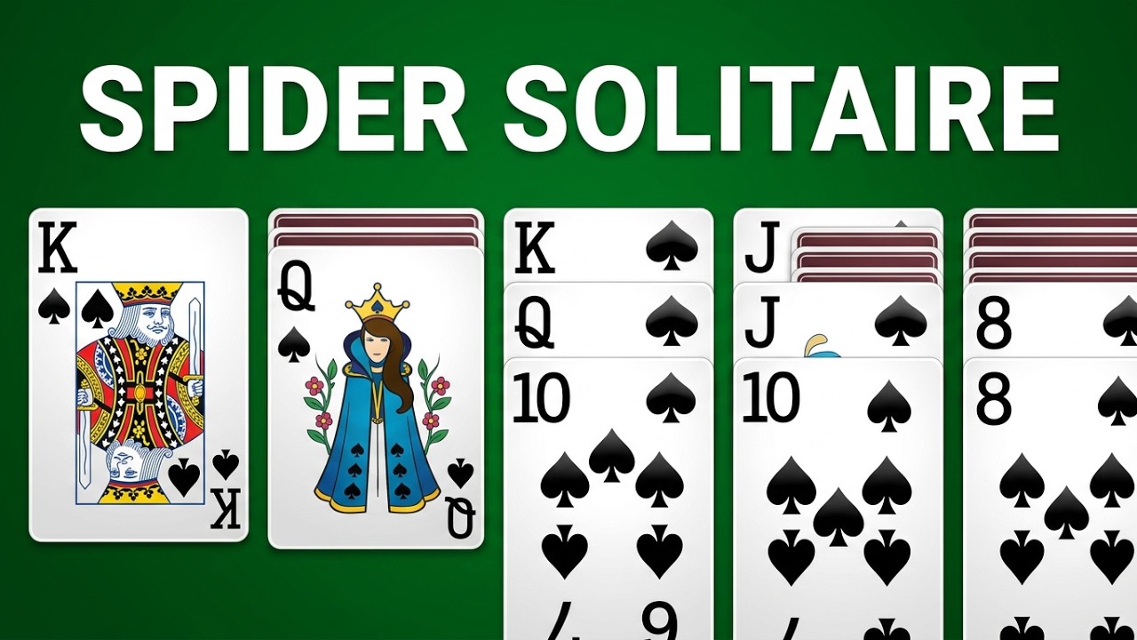 Spider Solitaire (by Brainium Studios) - offline solitaire card game for Android and iOS - gameplay.