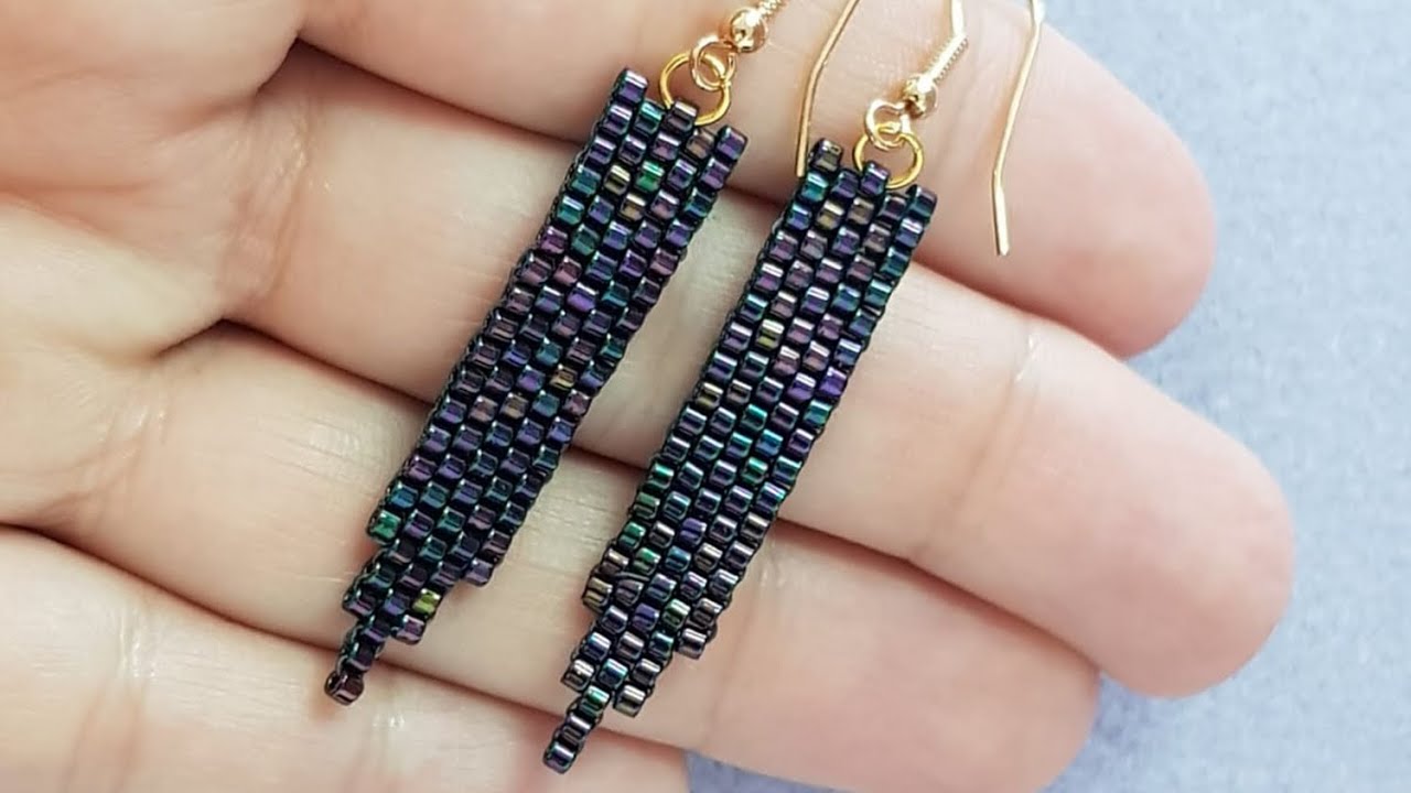 Brick Stitch Flat Earrings - Easy Tutorial
