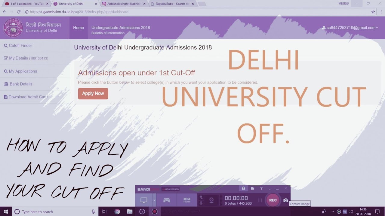 DU FIRST CUT OFF 2018