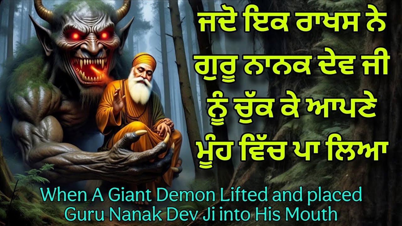 Jado ik Rakhas | Demon | ne Guru Nanak Dev Ji Nu chuk ke Apne Mooh Wich Paa Liya | Chamatkari Sakhi