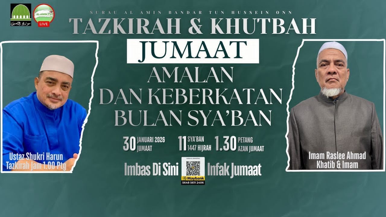 Tazkirah & Khutbah 30 Jan 2026