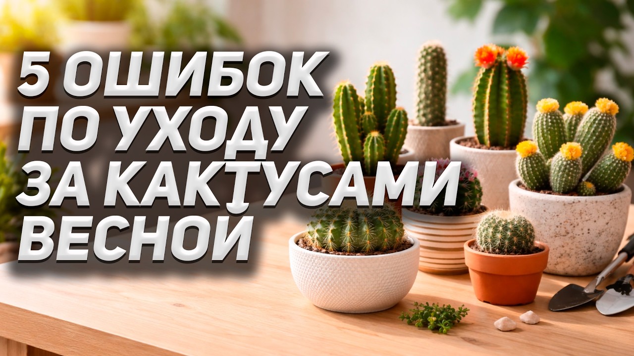 5 ошибок в уходе за кактусами весной 🌵