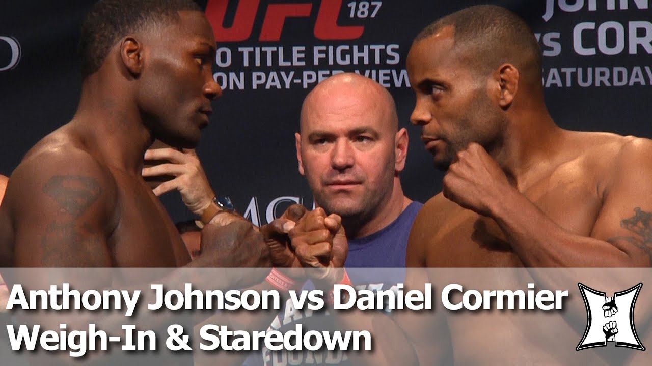 UFC 187: Anthony &ldquo;Rumble&rdquo; Johnson vs Daniel Cormier Weigh-In & Staredown (HD)