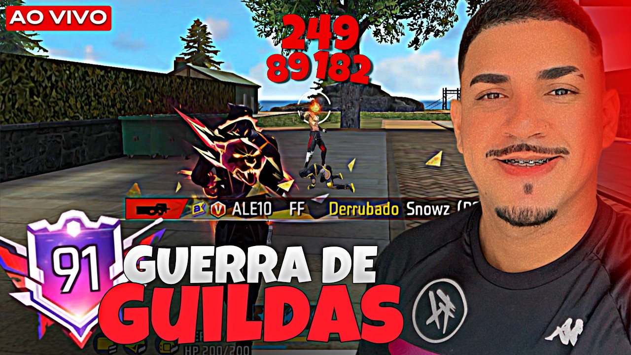 LIVE ON 🔴 ALE10 FF JOGANDO GUERRA DE GUILDAS COM INSCRITOS 🔴 FREEE FIRE AO VIVO