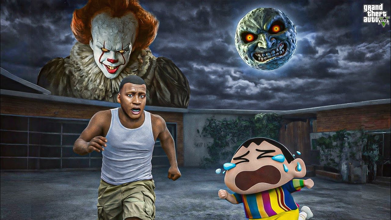 Pennywise Attacked Franklin & Shinchan at Night! 🌑 Scariest GTA 5 Horror Mod