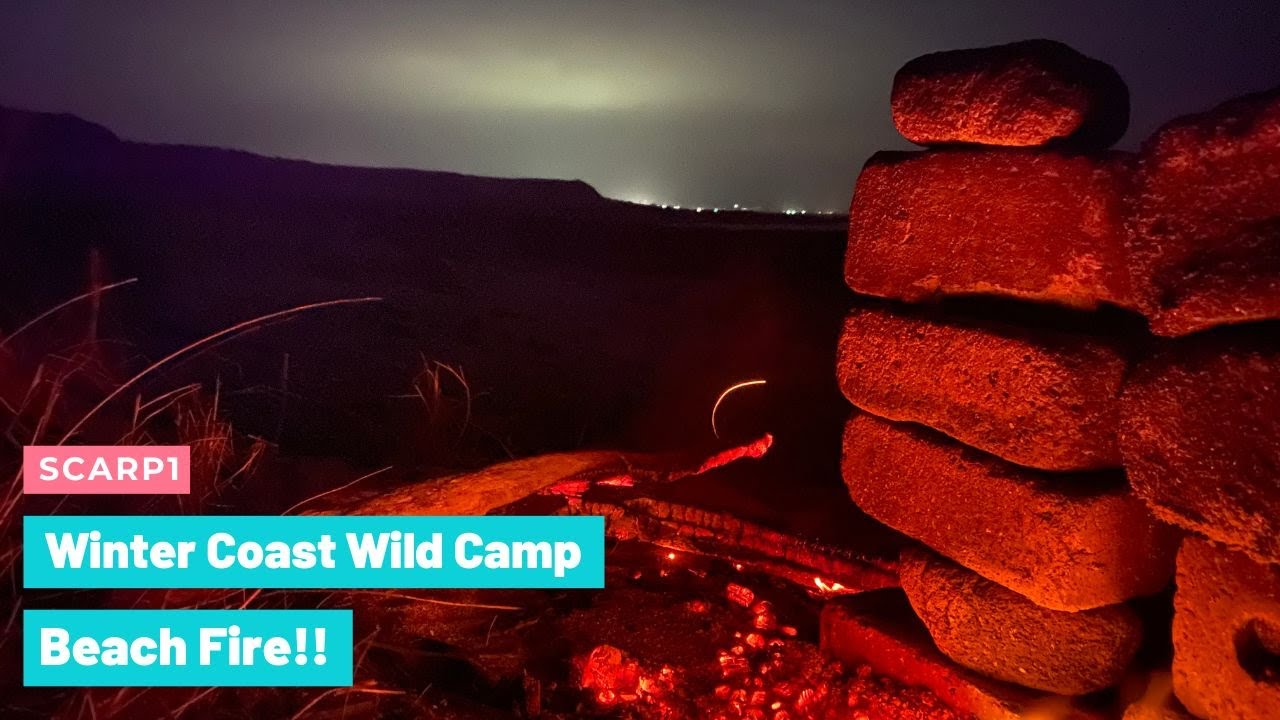 Winter Coast Wild Camp - Beach camp fire