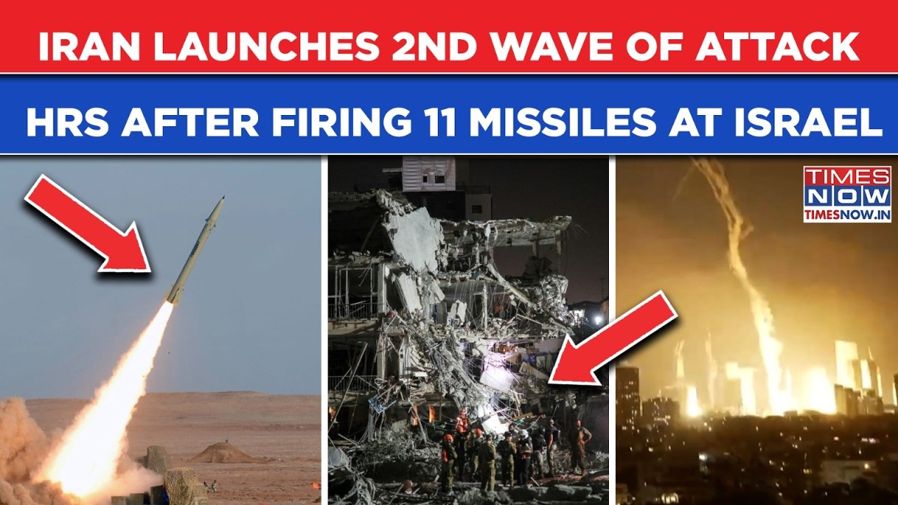 IRAN Launches Massive 2nd Wave Of Attack On Israel Hours After Firing 11 Missiles| 1st Visuals Out