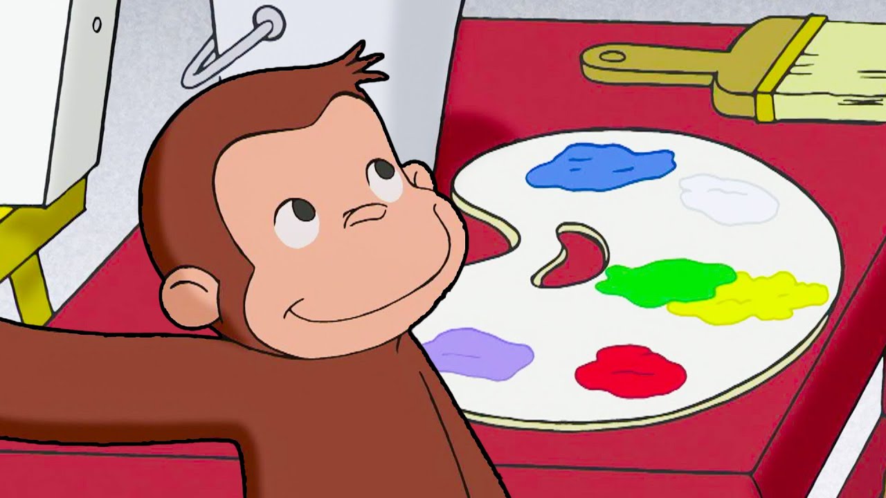 Painting with An Elephant! 🐵 Curious George | Animal Friends
