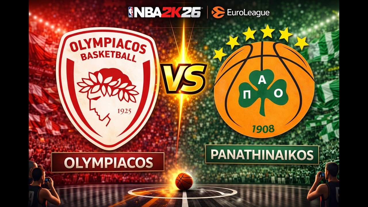 [TURKISH AIRLINES EUROLEAGUE 2025/2026] Olympiacos Piraeus vs Panathinaikos AKTOR Athens - NBA2K26