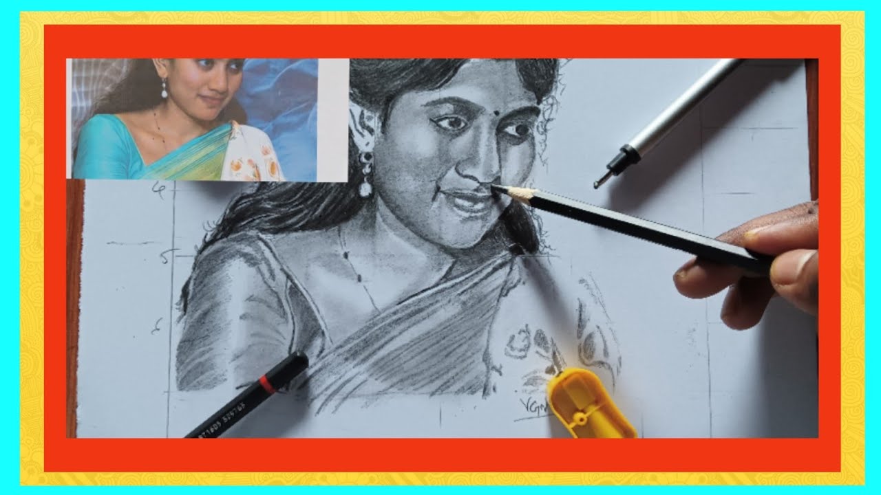 how to draw sai pallavi drawing || actress sai pallavi drawing || #vgn arts