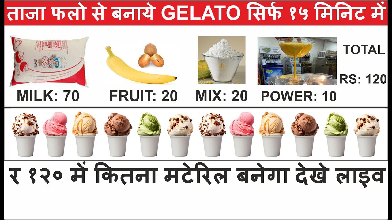 २०२५ में सभी तरह के फ्रूट्स का लाइव जिलेतो आइसक्रीम बनाये छोटीसी मशीन | 2025 Trending Fruit Icecream