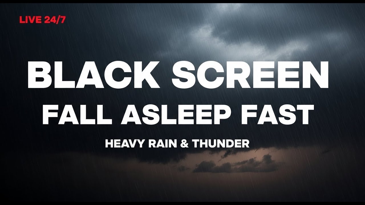 🌧️ Intense Thunderstorm LIVE – Insomnia & Overthinking Relief
