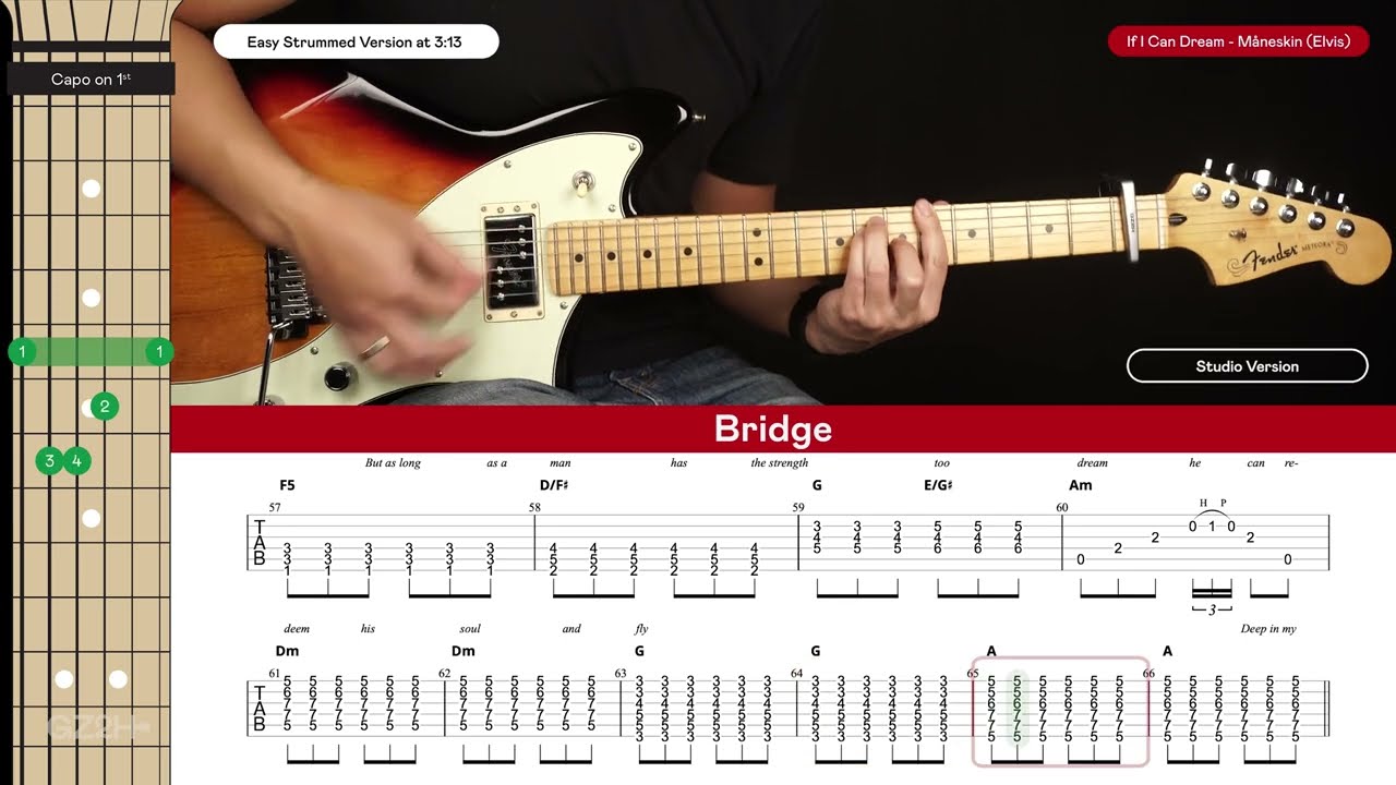 If I Can Dream Guitar Cover Måneskin 🎸|Tabs + Chords|