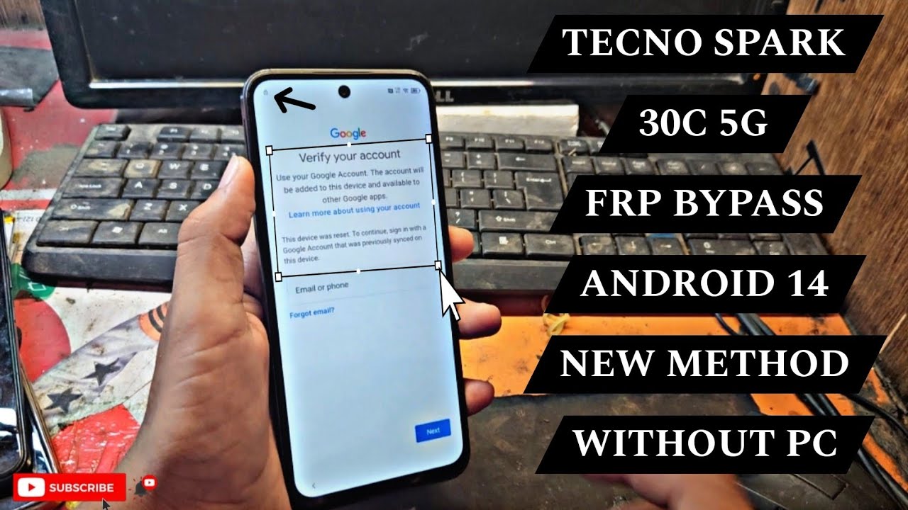TECNO SPARK 30C 5G FRP BYPASS ANDROID 14 TECNO [KL8H] GOOGLE ACCOUNT REMOVE NEW METHOD WITHOUT PC 