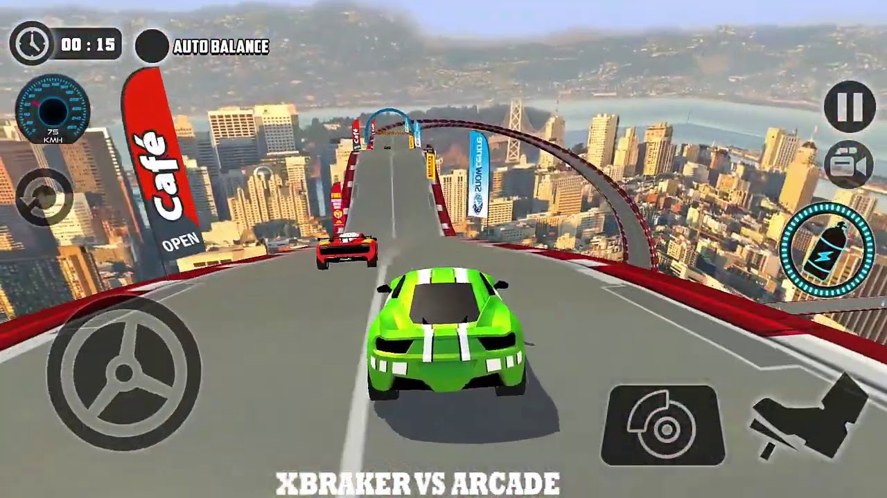 Impossible Stunts Car Tracks 3D - Green Car Driving Multiplayer Mode - Android Gameplay Walkthrough