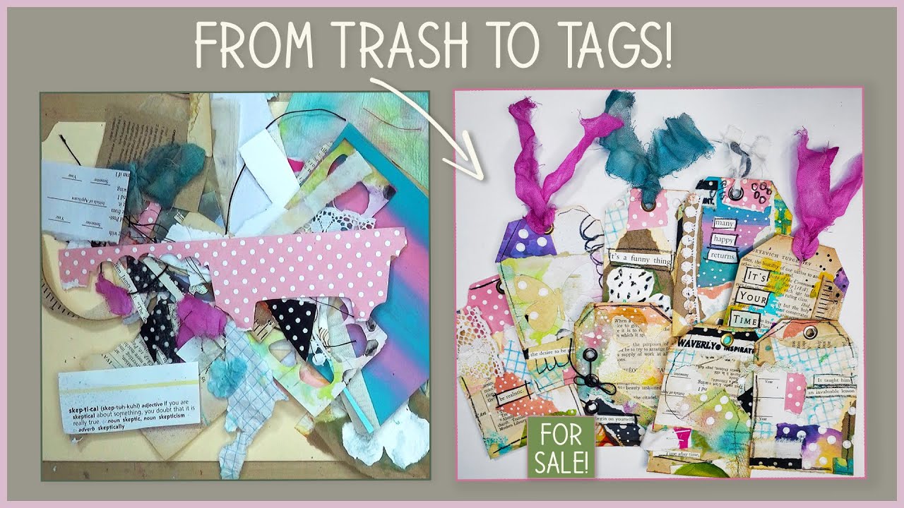 Creating Art Tags with only the scraps on my desk!