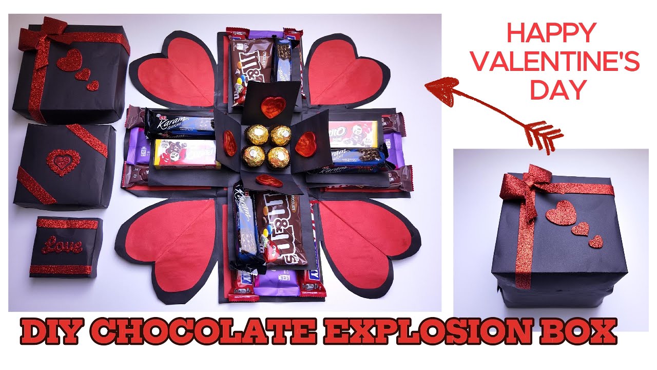 DIY CHOCOLATE EXPLOSION BOX - GIFT IDEA/ PATLAYAN ÇİKOLATA KUTUSU - HEDİYE FİKRİ#valentinesday #gift