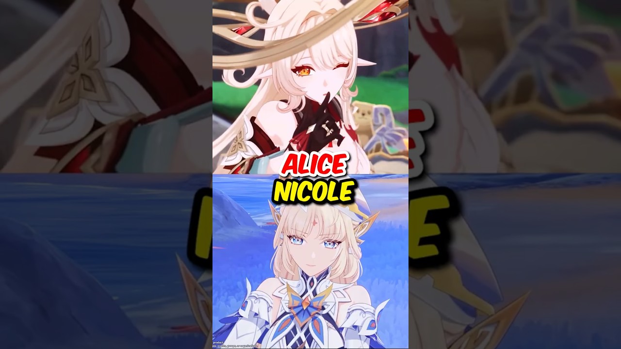 Genshin Alice and Nicole in game models #genshinimpact #LunaIII #Alice #hoyocreators #nicole