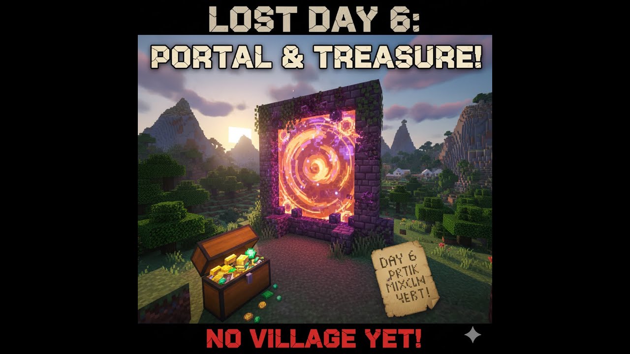 Day 6 Minecraft Survival   I Found This Inside a Ruined Portal! 😱
