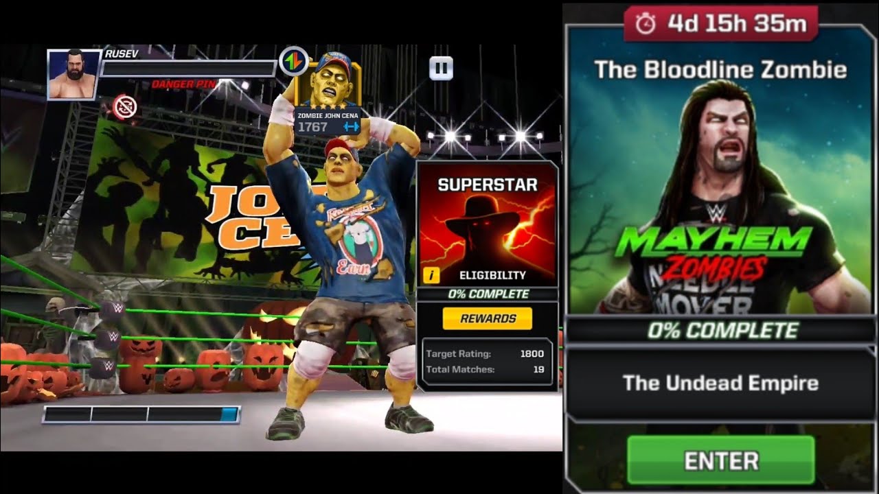 WWE Mayhem - Vượt ải 100% độ khó SUPERSTAR event The Bloodline Zombie  | Test Xíu