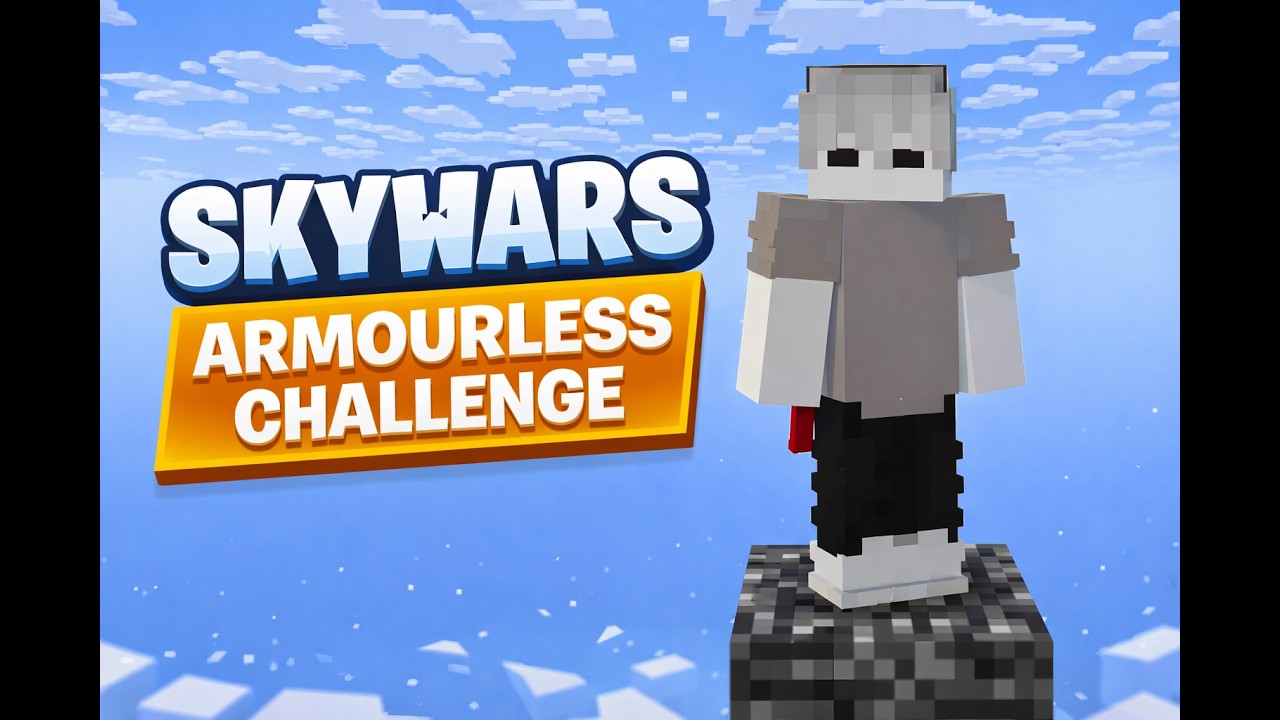 I Tried to win a match of CubeCraft skywars without putting on any armor for achievement