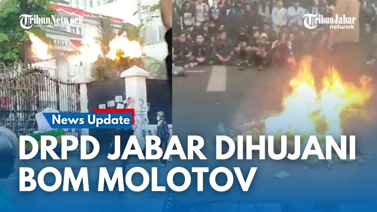 DETIK-DETIK Gedung DPRD Jabar Dihujani Bom Molotov Saat Aksi Sopir Ojol dan Mahasiswa