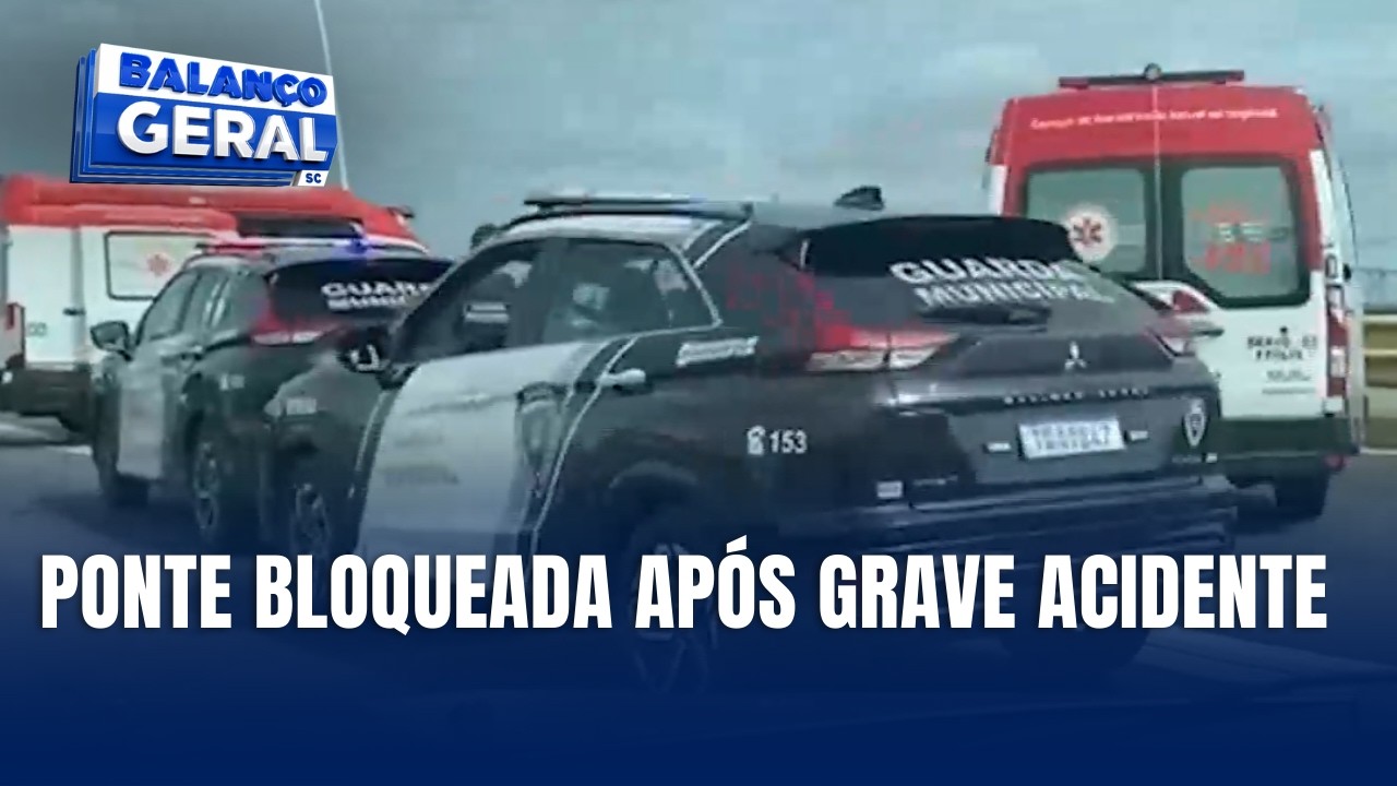 Grave acidente fecha Ponte Colombo Salles em Florianópolis