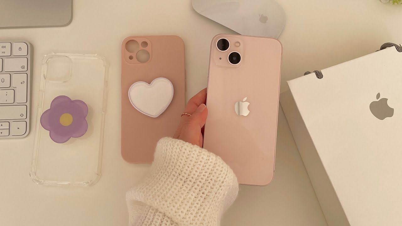 iPhone 13 aesthetic unboxing & accessories  ✨