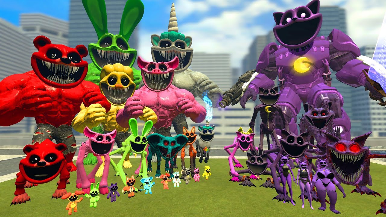 NEW BODY BUILDERS CRITTERS VS MECHA TITAN CATNAP FAMILY POPPY PLAYTIME 3 IN GARRY'S MOD!