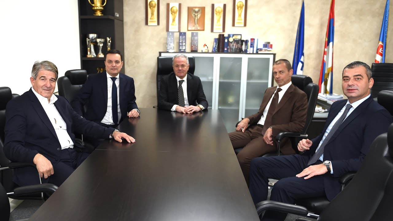 Predsednik UEFA Aleksander Čeferin u poseti Fudbalskom savezu Srbije (13. 01. 2023.)
