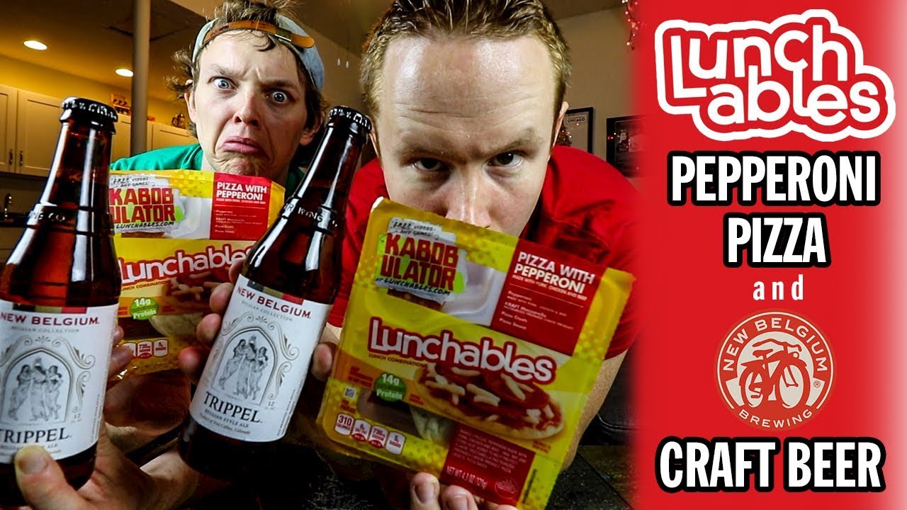 Lunchables Pepperoni Pizza and New Belgium's Trippel Belgian Style Ale