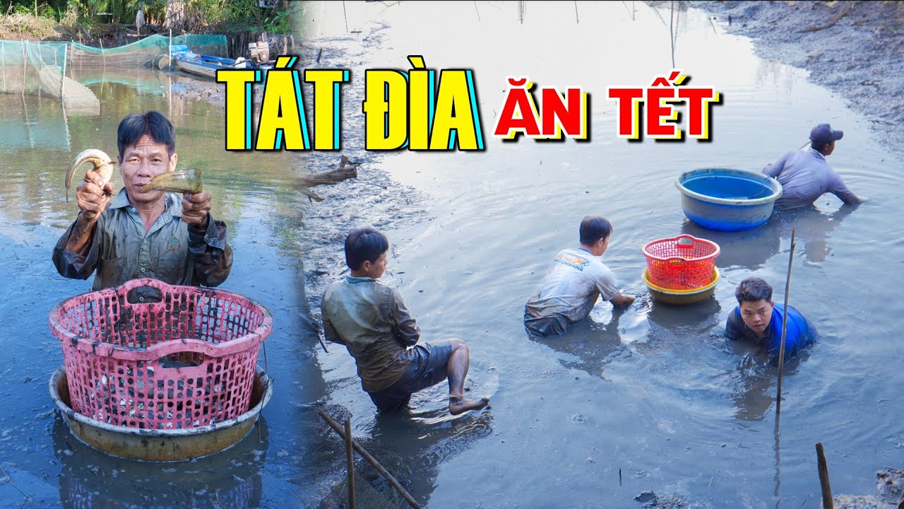 Tát Đìa Ăn Tết | Anh em Lai rai cá đồng luộc hèm ăn giao thừa Tết tây