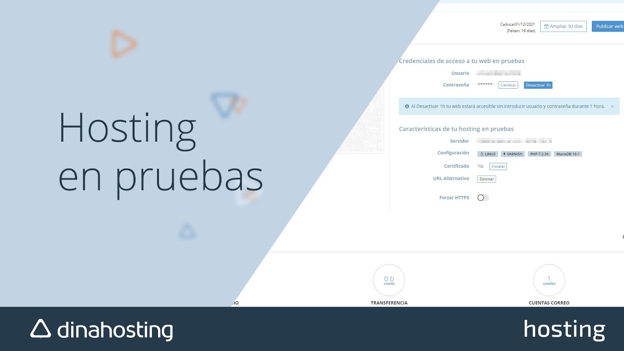 Ayuda dinahosting | Cómo funciona el hosting en pruebas gratis
